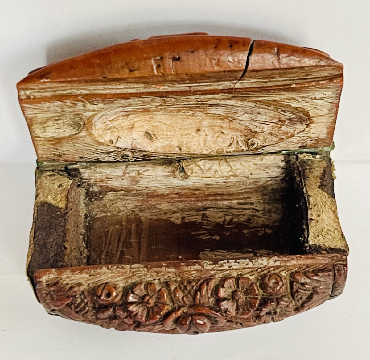 Boîte à priser en corozo sculpté-photo-2